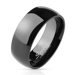 Bungsa 49 (15.6) Edelstahl Ring schwarz glänzend klassisch für Damen & Herren 49-70 von Bungsa