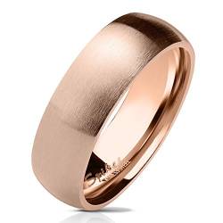 Bungsa 52 (16.6) rosegoldener RING für Damen & Herren - Rosé Rosegold - Damenring aus EDELSTAHL matt - edler Edelstahlring geeignet als Verlobungsringe, Freundschaftsringe & Partnerringe von Bungsa