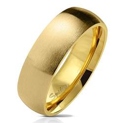 Bungsa 57 (18.1) goldener RING für Damen & Herren - Gold - Damenring aus EDELSTAHL matt - edler Edelstahlring geeignet als Verlobungsringe, Freundschaftsringe & Partnerringe von Bungsa