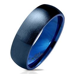 Bungsa 70 (22.3) Blauer Ring für Damen & Herren - Blau - Damenring aus Edelstahl matt - edler Edelstahlring geeignet als Verlobungsringe, Freundschaftsringe & Partnerringe von Bungsa