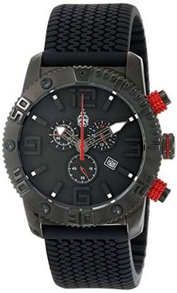 Burgmeister Herren-Armbanduhr XL Black Chrono Analog Quarz Silikon BM521-622E von Burgmeister