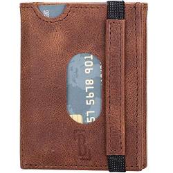 Burkley BEYA Leder Karten-hülle Kreditkartenetui Scheckkarten-Tasche Unisex (Kaffee Braun) von Burkley