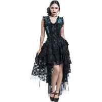 Burleska - Mittelalter Kleid lang - Ophelie Dress - S bis 4XL - für Damen - Größe 3XL - schwarz/blau von Burleska