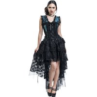 Burleska - Mittelalter Kleid lang - Ophelie Dress - S bis 4XL - für Damen - Größe L - schwarz/blau von Burleska