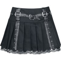 Burleska - Mittelalter Kurzer Rock - Aura Mini Skirt - S bis 4XL - für Damen - Größe 3XL - schwarz von Burleska