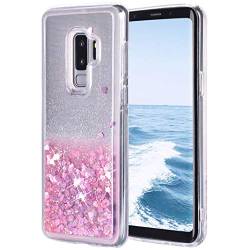 Galaxy S9 Plus Hüllen Silikon Glitzer, Galaxy S9 Plus Hülle Flüssigkeit, Treibsand Durchsichtig Crystal Glitzer Quicksand Weich Bumper Dünn Backcover Flüssig Handyhülle Kompatibel mit Samsung S9 Plus von Burlife