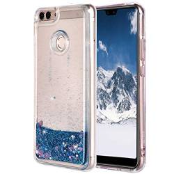 Kompatibel mit Huawei P Smart 2018 Case Glitzer Flüssig, Treibsand Glitzer Liquid Quicksand Flüssig Glitzer Weich TPU Bumper Silikon Schutzhülle Handyhülle Kompatibel mit Huawei P Smart 2018/Enjoy 7S von Burlife