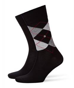 Burlington 2-er Set Socken Schwarz mit Argyle-Muster von Burlington