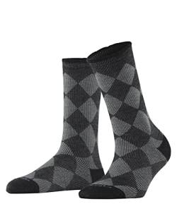 Burlington Damen Socken Dalston W SO Baumwolle Schurwolle gemustert 1 Paar, Schwarz (Black 3000), 36-41 von Burlington