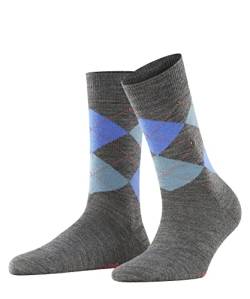 Burlington Damen Socken Marylebone W SO Wolle gemustert 1 Paar, Grau (Mid Grey Melange 3077), 36-41 von Burlington