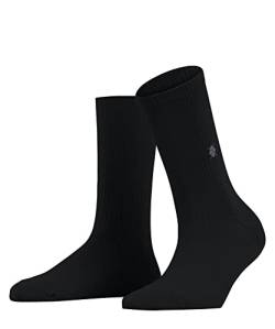 Burlington Damen Socken York W SO Baumwolle einfarbig 1 Paar, Schwarz (Black 3000), 36-41 von Burlington