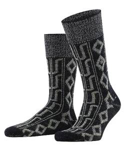 Burlington Herren Socken Cabin Boot Schurwolle gemustert 1 Paar, Schwarz (Black 3000), 40-46 von Burlington