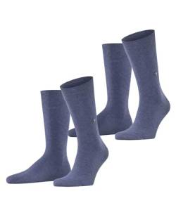 Burlington Herren Socken Everyday 2-Pack M SO Baumwolle einfarbig 2 Paar, Blau (Light Denim 6660), 40-46 von Burlington
