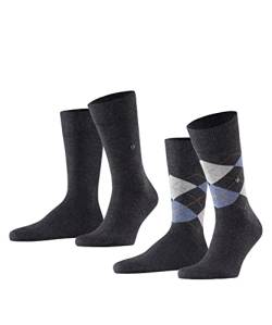 Burlington Herren Socken Everyday Mix 2-Pack M SO Baumwolle gemustert 2 Paar, Grau (Anthracite Melange 3081), 40-46 von Burlington