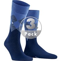 Burlington Herren Socken blau Baumwolle Gemustert von Burlington
