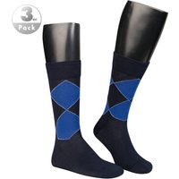 Burlington Herren Socken blau Baumwolle Gemustert von Burlington