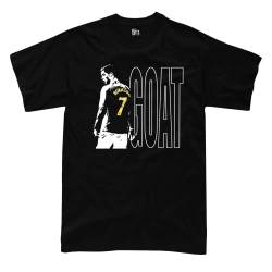 BurnTheBeans Design für Cristiano Ronaldo Goat T-Shirt, Schwarz , S von BurnTheBeans
