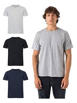 Burnell & Son Tshirt Herren 3er Pack aus 100% Baumwolle Regular Fit Basic Männer T-Shirt Set (S-5XL) Mix2 L von Burnell & Son