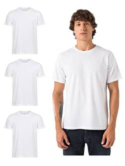Burnell & Son Tshirt Herren 3er Pack aus 100% Baumwolle Regular Fit Basic Männer T-Shirt Set (S-5XL) Weiss 5XL von Burnell & Son