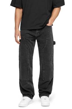 Buroc's Herren Carpenter Jeans Straight Fit Streetwear Denim Workwear, Farbe:Black, Hosengröße:W31/L32 von Buroc's