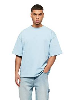 Herren Oversized Basic Baumwoll-T-Shirt Tee Oversized Fit Heavy Baumwolle, Größe:XL, Farbe:Babyblue von Buroc's