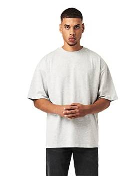 Herren Oversized Basic Baumwoll-T-Shirt Tee Oversized Fit Heavy Baumwolle, Größe:XL, Farbe:Grey Melange von Buroc's