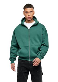 Herren Oversized Basic Zip Hoodie Oversized Fit Heavy, Größe:L, Farbe:Green von Buroc's