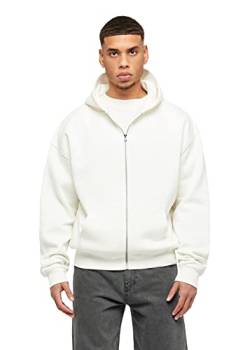 Herren Oversized Basic Zip Hoodie Oversized Fit Heavy, Größe:S, Farbe:Off White von Buroc's