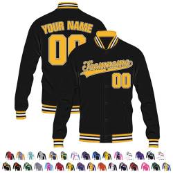 Busparst Benutzerdefinierte Varsity-Jacke, Personalisierte Letterman-Jacke, Individuell Gestaltete Varsity-Baseballjacke für Damen und Herren, Bombermäntel von Busparst