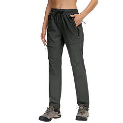 Butrends Wanderhose Damen schnelltrocknend Outdoorhose atmungsaktiv Anti-UV Cargohose Verschleißfest Trekkinghose Funktionshose Ultraleichter Jogginghose mit Reißverschlusstaschen Dunkelgrau, L von Butrends