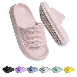 Buwege Unisex Kinder Badelatschen Jungen Mädchen Badeschlappen Cozy Slides Wolken Schlappen Original Eva Weiche Dicke Sohle rutschfeste Schwimmbad Strand Badeschuhe Rosa 30 EU von Buwege