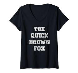 Damen Die schnelle, lustige Schreibkraft von Brown Fox T-Shirt mit V-Ausschnitt von Buy Cool Shirts