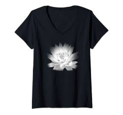Damen Friedliche Lotusblüte T-Shirt mit V-Ausschnitt von Buy Cool Shirts
