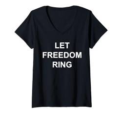 Damen Lass die Freiheit klingeln T-Shirt mit V-Ausschnitt von Buy Cool Shirts