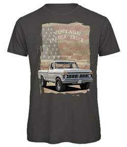 BuyPics4U T-Shirt mit Motiv von American Pickup Truck Transporter PU79 100% Baumwolle für Herren Damen Kinder viele Farben von BuyPics4U
