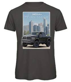 BuyPics4U T-Shirt mit Motiv von American Pickup Truck Transporter PU87 100% Baumwolle für Herren Damen Kinder viele Farben von BuyPics4U