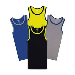 Buyless Fashion Boys U-Ausschnitt Tagless Unterhemden Weiches Baumwoll-Tanktop (4er Pack) 11-12 von Buyless Fashion