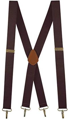 Buyless Fashion Herren Y Hosenträger - 122cm elastische verstellbare Riemen 3 cm - 5119-Brown von Buyless Fashion