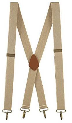 Buyless Fashion Herren Y Hosenträger - 122cm elastische verstellbare Riemen 3 cm - 5119-Tan von Buyless Fashion