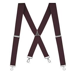 Buyless Fashion Hosenträger für Herren - 48"elastische verstellbare Träger 1 1/4" - X Rücken mit Metallhaken - 5135-Brown von Buyless Fashion