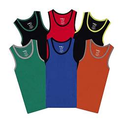 Buyless Fashion Jungen Unterhemden Tank-Top Mehrfarbig Weiche Baumwolle (6er-Pack) 2-3 von Buyless Fashion