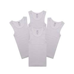 Buyless Fashion Jungen Unterhemden Tank-Top Weiß Weiche Baumwolle (4er-Pack) 4-5 von Buyless Fashion