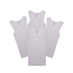 Buyless Fashion Jungen Unterhemden Tank-Top Weiß Weiche Baumwolle (4er-Pack) 9-10 von Buyless Fashion