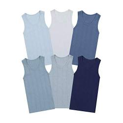 Buyless Fashion Jungen Unterhemden Tank-Top Weiß Weiche Baumwolle (6er-Pack) 13-14 von Buyless Fashion