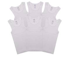 Buyless Fashion Jungen Unterhemden Tank-Top Weiß Weiche Baumwolle (6er-Pack) 5-6 von Buyless Fashion
