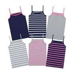 Buyless Fashion Mädchen Cami Streifen Unterhemden Baumwolle (6er Pack) 6 – 7 von Buyless Fashion