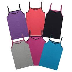 Buyless Fashion Mädchen Cami Unterhemden Baumwolle mit Saum (6er Pack) 2-3 von Buyless Fashion