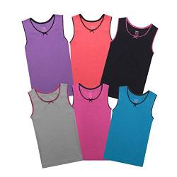 Buyless Fashion Mädchen Cami Unterhemden Baumwolle mit Saum (6er Pack) 4-5 von Buyless Fashion