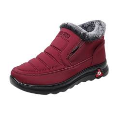 Damen Stiefeletten Plateau Boots Casual Boots,warm Fur Lined Winter Platform Snow Boots, Comfortable Warm Damen Schnee Stiefel Winterstiefel Damen Stiefeletten, Warme Pelzgefütterte von BuzkiK