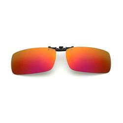 Buzz 1x Solar Clip Sonnenbrille, Polarized Sonnenbrille, UV400 Schutz, Clip auf Sonnenbrille, für Männer und Frauen, für das Autofahren und Outdoor-Aktivitäten rot von Buzz